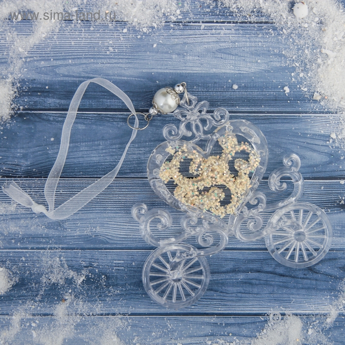 Украшение ёлочное Украшение ёлочное "Карета" блеск 11х12 см, прозрачный