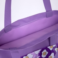 Шопер текстильный &laquo;Все, что не делается.&raquo; яичница, с карманом 35 х 0,5 х 40 см, цвет сиреневый