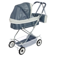 Коляска для кукол №7, с сумкой, цвет серый