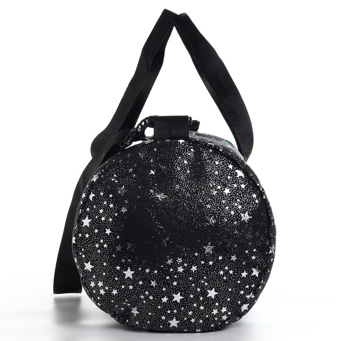 Сумка детская спортивная плюшевая для девочки с блестками &laquo;Звёзды&raquo; чёрный