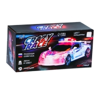 Машина инерционная &laquo;Crazy race, полиция&raquo;, русская озвучка, свет, цвет белый