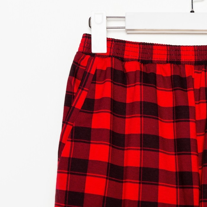 Костюм мужской домашний (футболка и брюки), цвет красный, размер 58 Костюм мужской домашний (футболка и брюки), цвет красный, размер 58