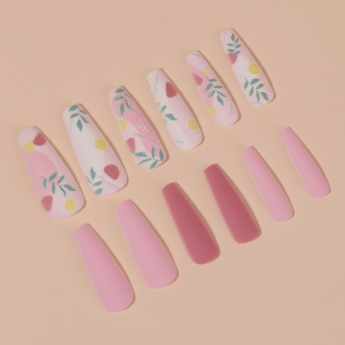 Накладные ногти &laquo;Нежная абстракция&raquo;, 12 шт, с клеевыми пластинами, форма балерина, разноцветные