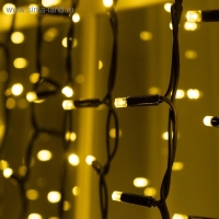 Гирлянда &laquo;Занавес&raquo; 2 &times; 3 м, IP65, УМС, тёмная нить каучук, 600 LED, свечение тёплое белое, 220 В
