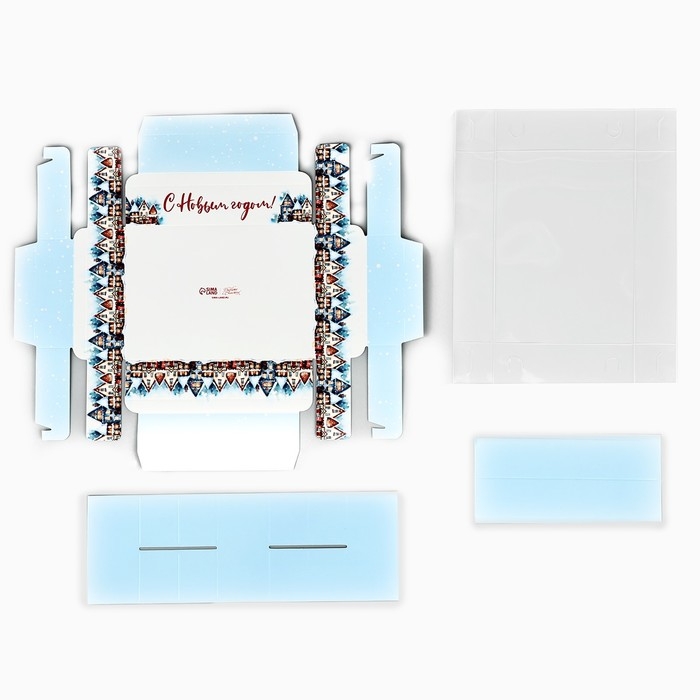 Коробка под 6 конфет с ячейками &laquo;Снежный городок&raquo;, 10 х 14.5 х 3 см, Новый год