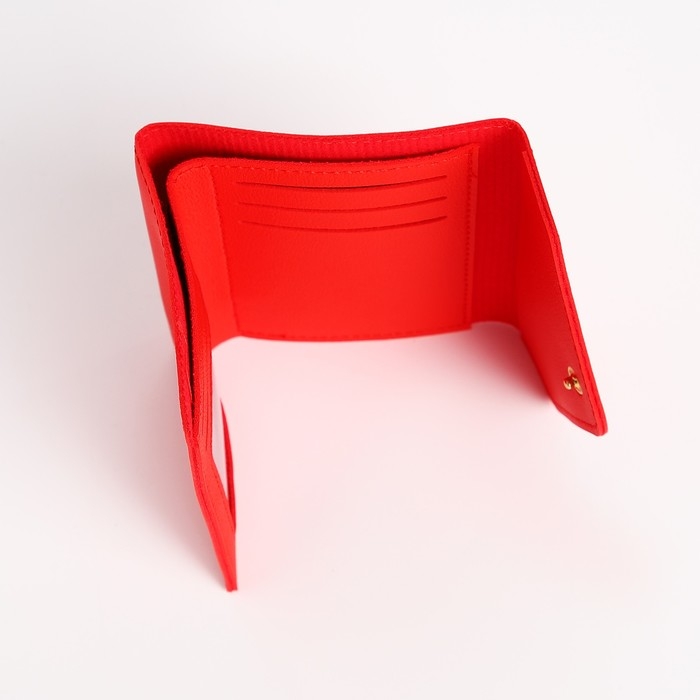 Кошелёк женский на кнопке, цвет красный Кошелёк женский на кнопке, цвет красный