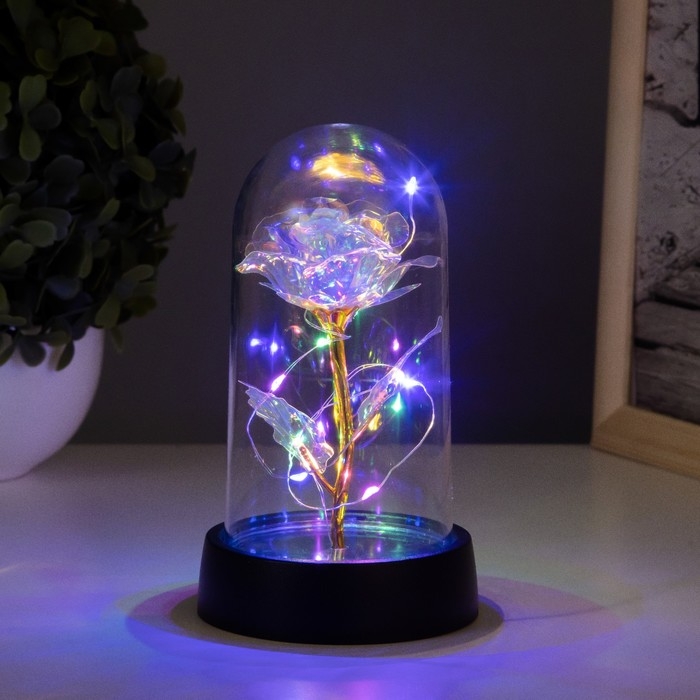 Ночник колба &laquo;Цветок&raquo; LED 3хAG10 белый 8,5х8,5х15,5см