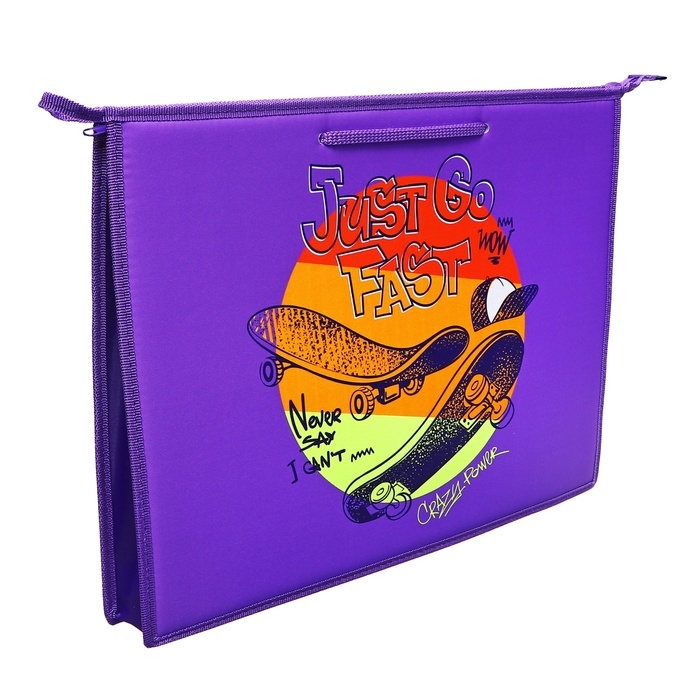 Папка для чертежей и рисунков A3, 470 х 345 х 50 мм, с ручками, пластик/текстиль, молния сверху, ПР 3 -20 Папка для чертежей и рисунков A3, 470 х 345 х 50 мм, с ручками, пластик/текстиль, молния сверху, ПР 3 -20 "Скейт" 72688