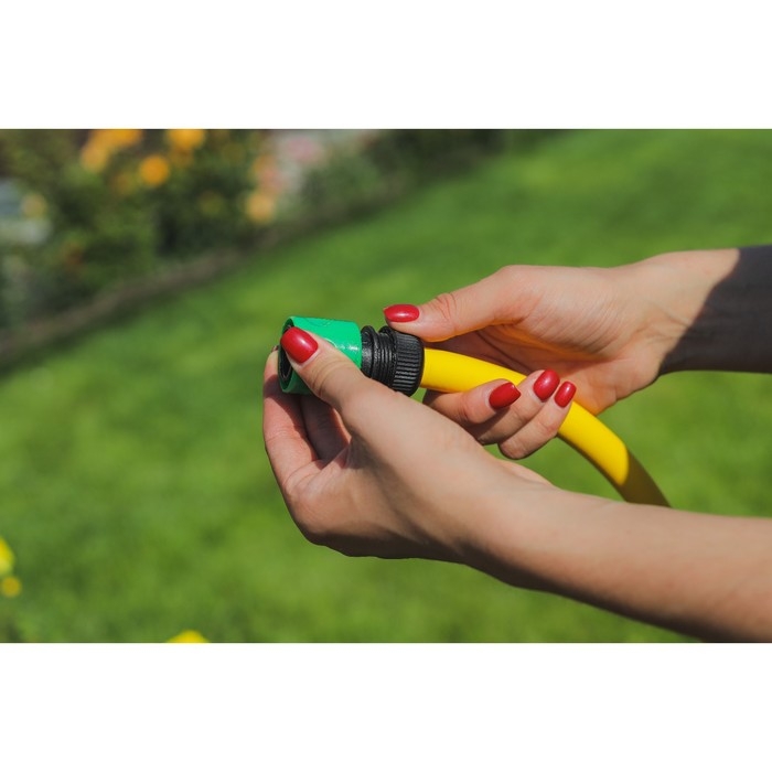 Набор: насадка для полива, коннектор, коннектор с аквастоп 1/2" (12 мм), адаптер 1/2"&minus;3/4" (12 мм&minus;19 мм), ABS&minus;пластик