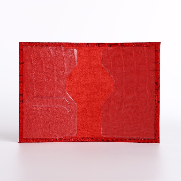 Обложка для паспорта, кайман, цвет красный