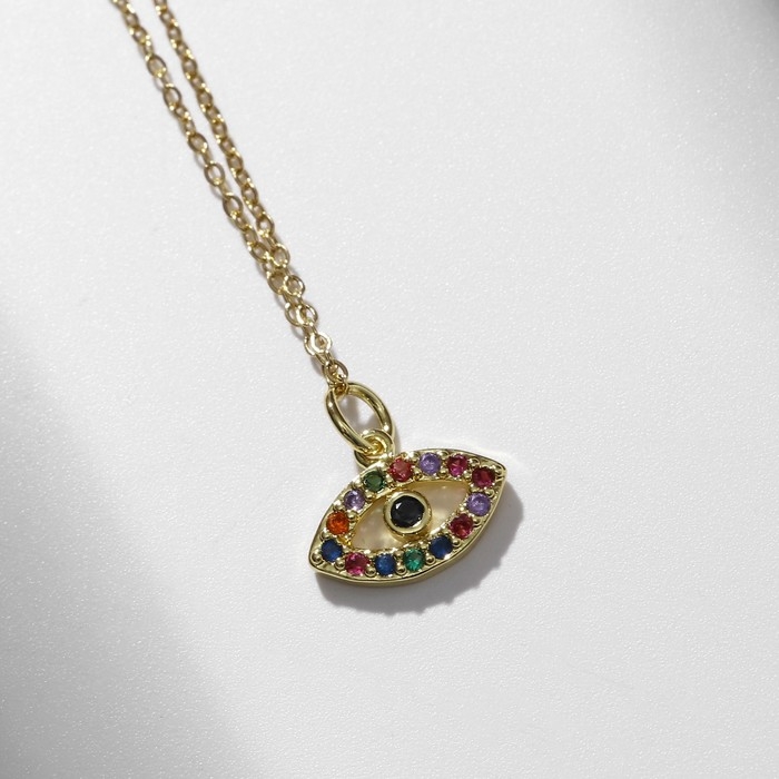 Кулон-оберег &laquo;Мини&raquo; глаз, цветной в золоте, 38 см