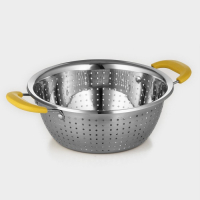 Дуршлаг из нержавеющей стали &laquo;Эдвин&raquo;, d=22 см, две пластиковые ручки, цвет МИКС