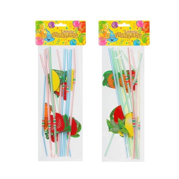 Трубочка для коктейля &laquo;Фрукты&raquo;, набор 12 шт.
