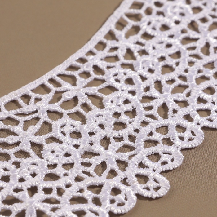 Воротник пришивной, гипюровый, 21 &times; 6 см, цвет белый