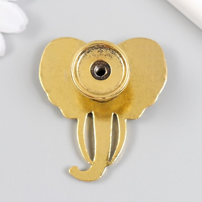 Ручка для шкатулки металл "Голова слона" состаренное золото 4,5х4,2 см