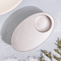 Подсвечник "Узкий овал. Мрамор" из гипса,11,5х7х4см,шампань Подсвечник "Узкий овал. Мрамор" из гипса,11,5х7х4см,шампань