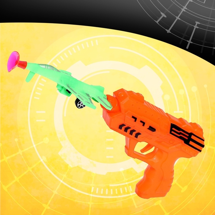 Пистолет &laquo;Лётчик&raquo;, стреляет присосками, со свистком, цвет МИКС