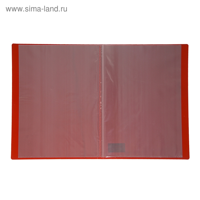 Папка с 10 вкладышами А4, 500 мкм, Calligrata, текстура "песок", красная