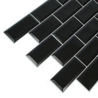 Панель ПВХ Блок чёрный, белый шов 962х484 мм Панель ПВХ Блок чёрный, белый шов 962х484 мм