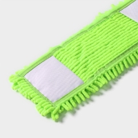 Насадка для плоской швабры Доляна, микрофибра букли, 43&times;13 см, цвет зелёный