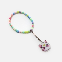 Брелок бусы для ключей &laquo;Белый кот&raquo;, 15 х 3 см