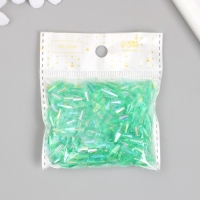 Бусины для творчества пластик "Ромб-кристалл голография морской" набор 20 гр 0,6х0,6х1,2 см   989629