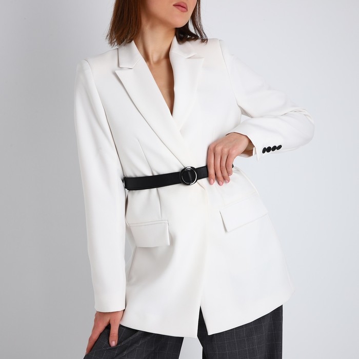 Ремень женский, ширина 3 см, пряжка металл, цвет чёрный