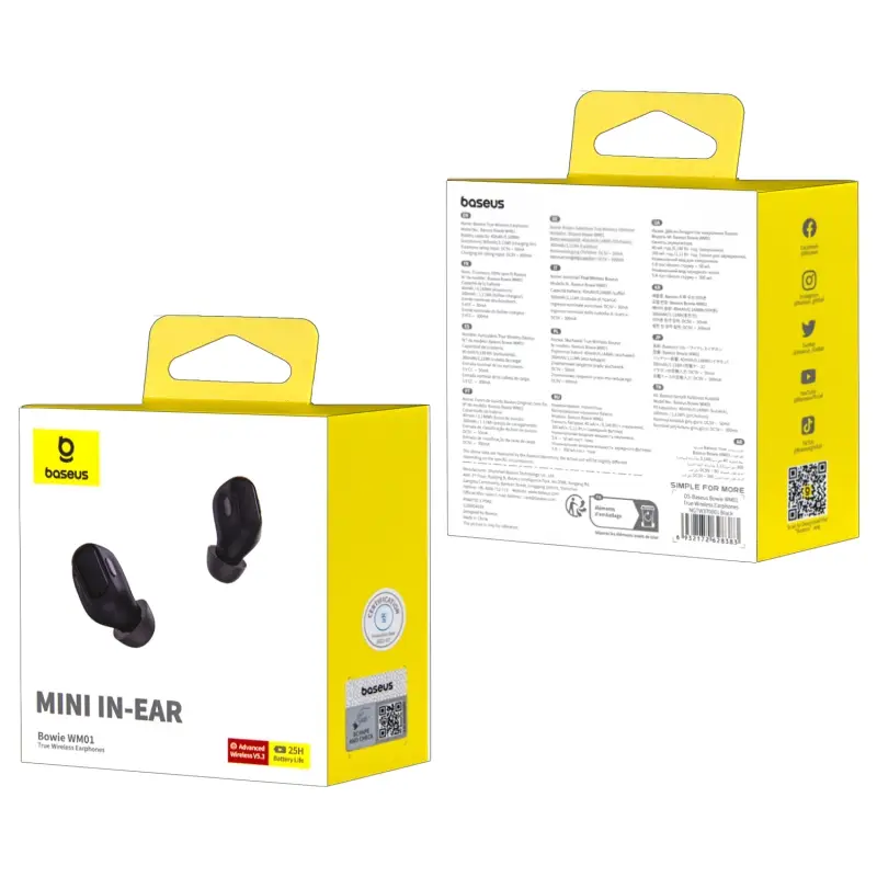 Наушники Bluetooth WM01 Baseus черные NGTW370001 OS