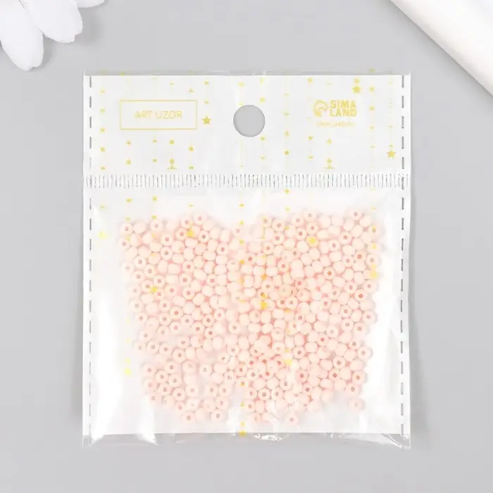 Бисер стекло 8/0 "Маршмеллоу. Матовый. Телесный" 10 гр