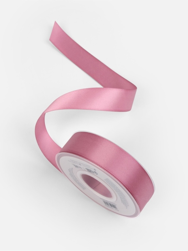 Лента атласная двухсторонняя №165 25мм*25&plusmn;1м пыльная роза TR