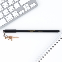 Ручка шариковая синяя паста 0.5 мм с подвеской автомат &laquo;Юному герою&raquo; пластик