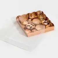 Коробка для кондитерских изделий с пластиковой крышкой &laquo;Шары&raquo;, 15 х 15 х 3 см