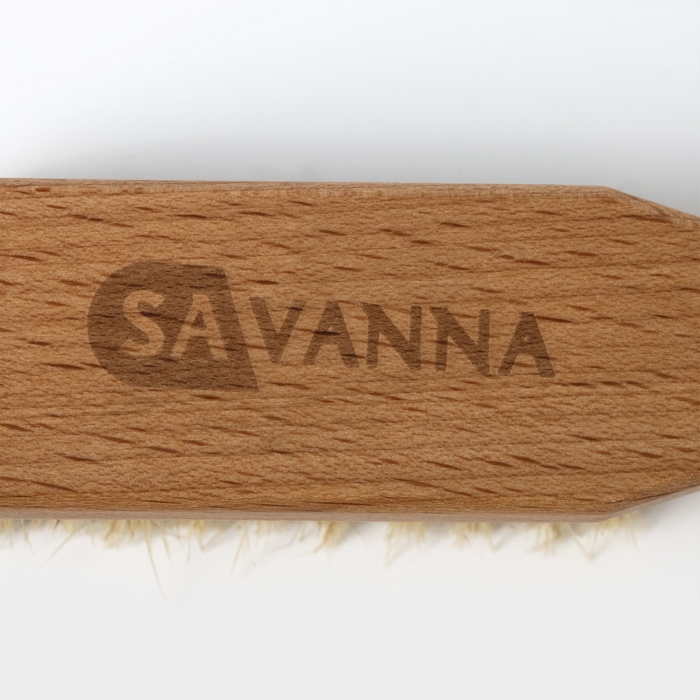 Щётка для обуви SAVANNA, 21×3,5 см, 59 пучков, натуральный волос Щётка для обуви SAVANNA, 21×3,5 см, 59 пучков, натуральный волос