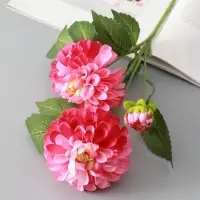 Цветы искусственные &laquo;Хризантема Бранхил черри&raquo;, d=9 см, h=49 см, тёмно-розовые