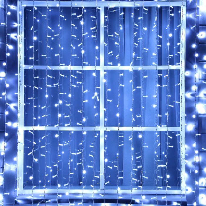 Гирлянда &laquo;Занавес&raquo; 2 &times; 3 м, IP65, УМС, белая нить, 760 LED, свечение белое, 220 В