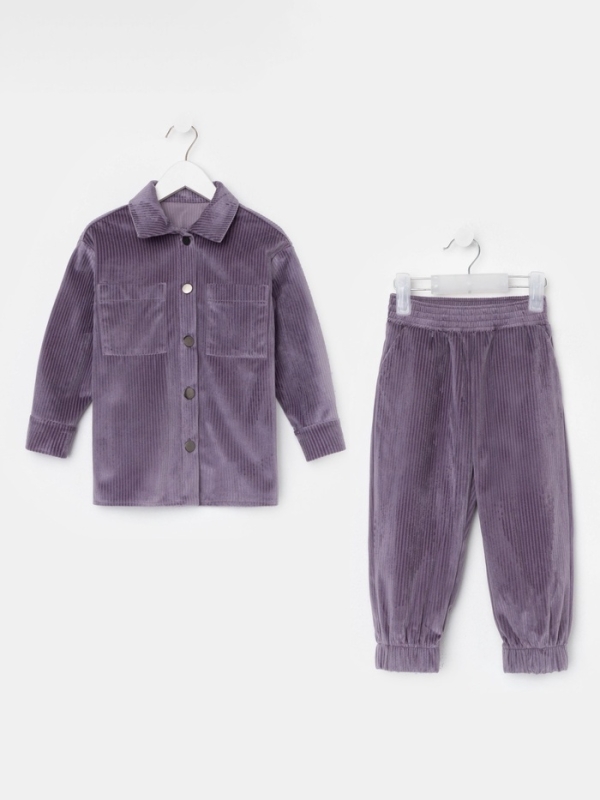 Костюм детский KAFTAN "Velvet", размер 30 (98-104), цвет фиолетовый