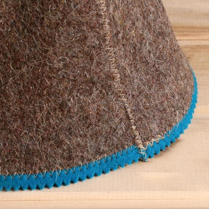 Шапка для бани &laquo;Добропаровъ&raquo;, классика, тёмная, войлок