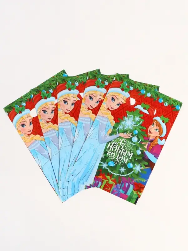 Подарочные пакеты, полиэтилен, набор 15 шт &laquo;Новый год&raquo;