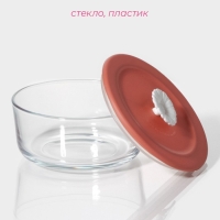 Контейнеры стеклянные с крышкой Доляна &laquo;Коралл&raquo;, 390/530 мл