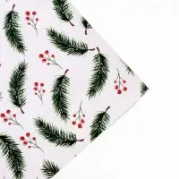 Упаковочная бумага на новый год глянцевая двусторонняя &laquo;Новогодние ветви&raquo;, 70 х 100 см