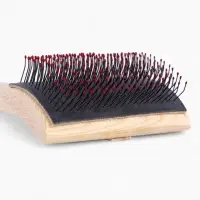 Щетка-пуходёрка деревянная ZOONIK полукруглая, большая с каплей, 85&times;55 см