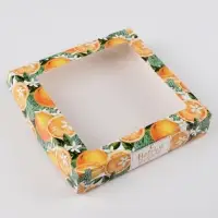 Коробка складная &laquo;Мандариновое настроение&raquo;, 20 х 20 х 4 см