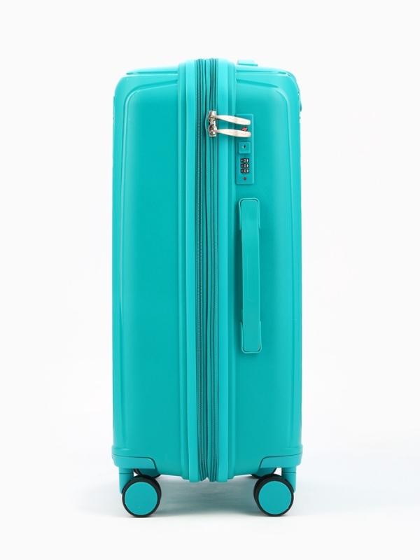 Чемодан 24", PP, 43*26*66, отд на молнии, код замок, 4 колеса, зеленый