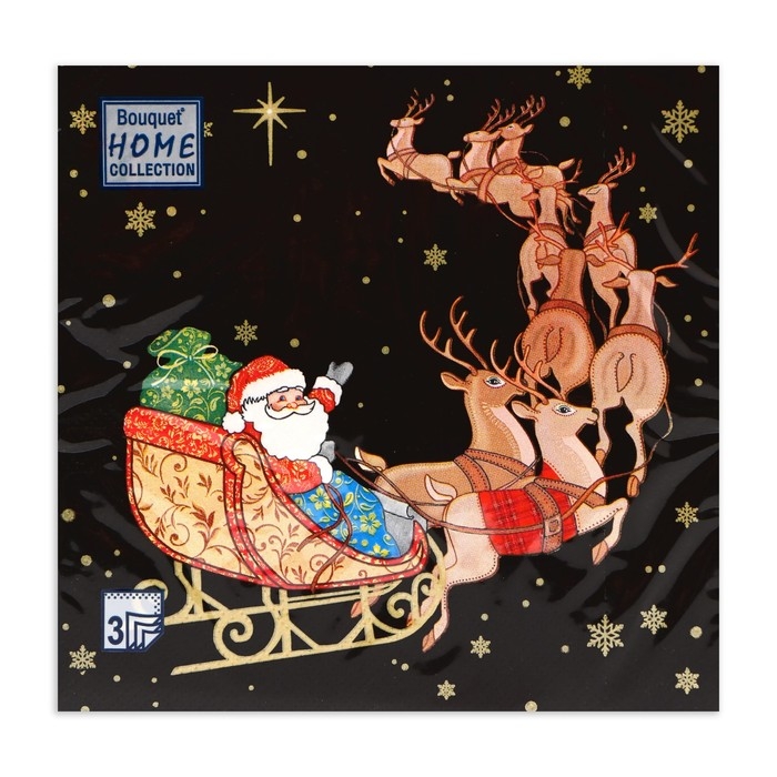 Новогодние салфетки бумажные Home Collection &laquo;Новогодний кортеж&raquo;, 3 слоя, 33х33, 20 шт.