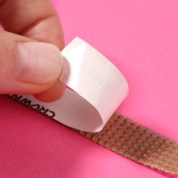 Стразы самоклеящиеся, d = 2 мм, ширина - 14 мм, 4,5 &plusmn; 0,5 м, цвет серебряный