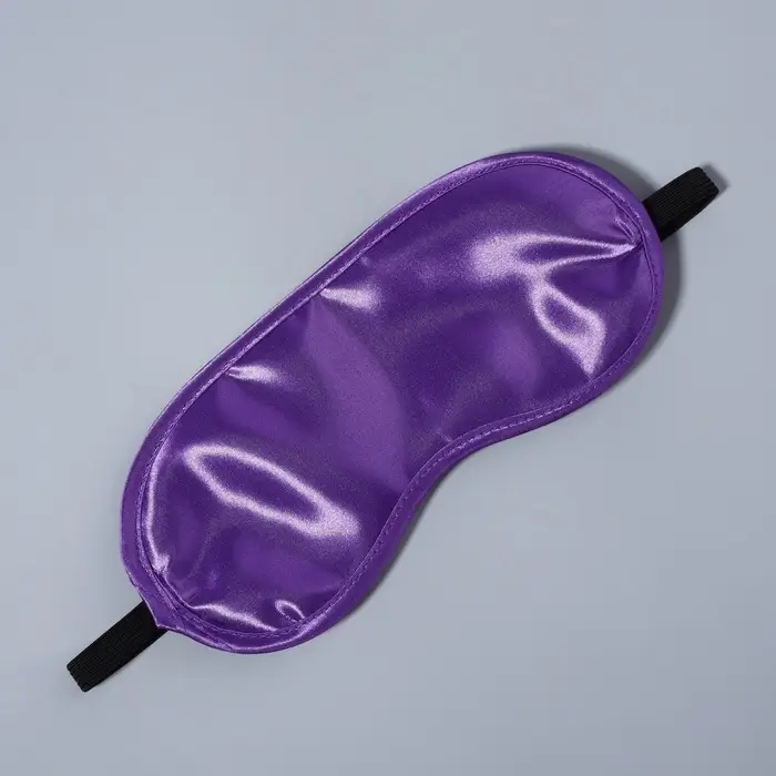 Маска для сна, сатиновая, резинка одинарная, 19&times;8.5 см, фиолетовая
