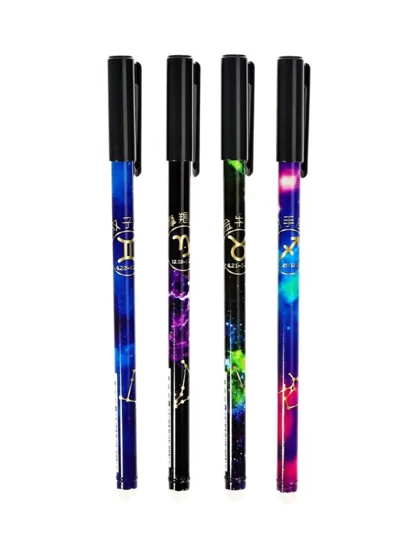 Ручка гелевая СТИРАЕМЫЕ ЧЕРНИЛА, 0,5 мм, стержень синий, Знаки зодиака МИКС (штрихкод на шт)   10717