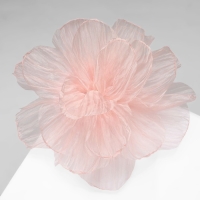 Брошь текстильная &laquo;Цветок&raquo; объемный, невесомый, цвет розовый