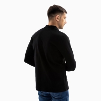 Поло мужское с длинным рукавом, цвет чёрный, размер 50