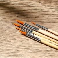 Кисть для рисования набор 5 шт. синтетика круглые &laquo;Искусство должно быть во всем&raquo; № 2, 4, 6, 8, 10